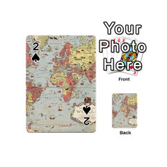Vintage Old Antique World Map Playing Cards 54 Designs (mini) by Bedest