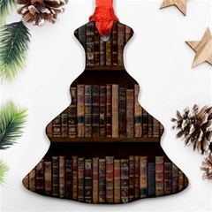Old Bookshelf Orderly Antique Books Ornament (christmas Tree)  by Ravend