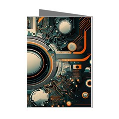 Technology Robot Internet Processor Mini Greeting Cards (pkg Of 8) by Ravend