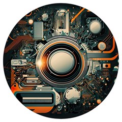 Technology Robot Internet Processor Round Trivet by Ravend
