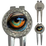 Eye Bird Feathers Vibrant 3-in-1 Golf Divots Front