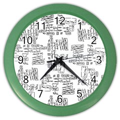Blackboard Algorithms Black And White Pattern Color Wall Clock by dflcprintsclothing