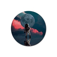 Astronaut Moon Space Nasa Planet Rubber Coaster (round) by Loisa77
