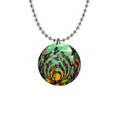 Monkey Tiger Bird Parrot Forest Jungle Style 1  Button Necklace by Grandong