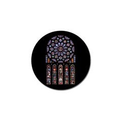 Chartres Cathedral Notre Dame De Paris Stained Glass Golf Ball Marker (10 Pack) by Grandong