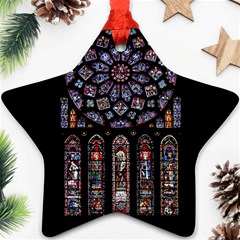Chartres Cathedral Notre Dame De Paris Stained Glass Star Ornament (two Sides) by Grandong
