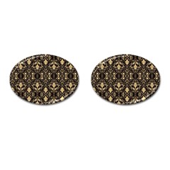 Vintage Batik Art Architecture Pattern Cufflinks (oval) by Ravend