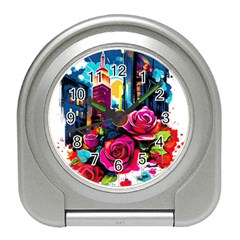 City Rose 2-gigapixel-art-scale-4 00x Travel Alarm Clock by BrightWear