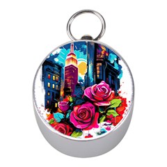 City Rose 2-gigapixel-art-scale-4 00x Mini Silver Compasses by BrightWear