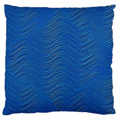 Blue Wave Abstract Texture Seamless Large Cushion Case (two Sides) by Loisa77