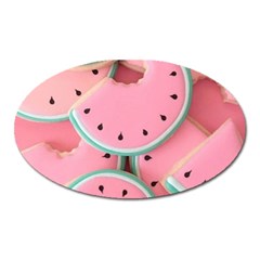 Aesthetic Cute Kawaii Watermelon Oval Magnet by Perong