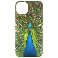 Peacock Feathers Bird Plumage Iphone 15 Pro Black Uv Print Pc Hardshell Case by Perong