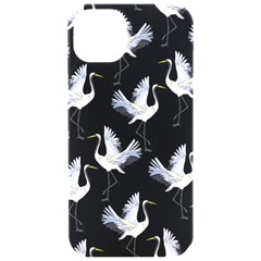 Crane Pattern Iphone 15 Pro Black Uv Print Pc Hardshell Case by Bedest