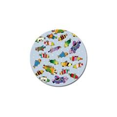 Fish Ocean Sea Water Diving Blue Golf Ball Marker (4 Pack) by Perong