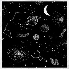 Black Space Drawing Art Planet Drawing Stars Black Space Galaxy Outer Space Canvas 20  X 20  by Perong