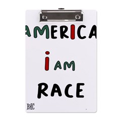 America  I Am Race A5 Acrylic Clipboard by RiverRootz