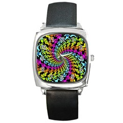 3d Grateful Dead 90 s Neon Dancing Bears Square Metal Watch by Perong