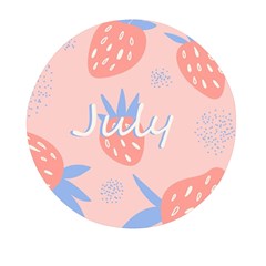 July Summer Strawberry Pink Berry Mini Round Pill Box (pack Of 5) by Grandong