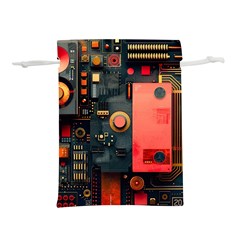 Tech Technology Pattern Lightweight Drawstring Pouch (m) by Salmanaz77