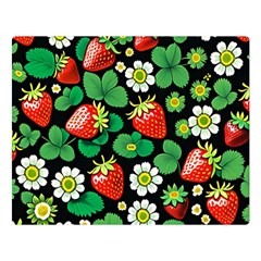 Strawberries Pattern Premium Plush Fleece Blanket (large) by Salmanaz77