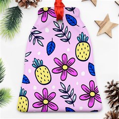 Flowers Petals Pineapples Fruit Ornament (bell) by Paksenen