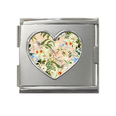 Textile Fabric Tropical Mega Link Heart Italian Charm (18mm) by Paksenen