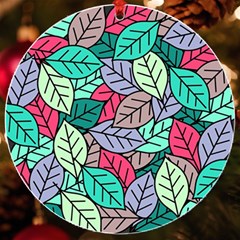 Pattern Leaves Background Nature Uv Print Acrylic Ornament Round by Proyonanggan