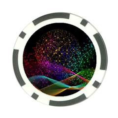 Particles Waves Line Multicoloured Poker Chip Card Guard by Proyonanggan