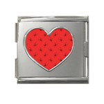 Spiders Pattern Seamless Arachnids Mega Link Heart Italian Charm (18mm) Front