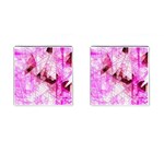 Pink Abstract Lineart Cufflinks (Square) Front(Pair)