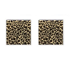 Jaguar Skin Texture, Jaguar Wool Texture, Yellow Cufflinks (square) by kyorashop23