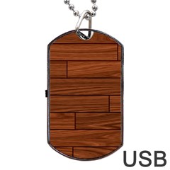 Seamless Wooden Planks Brown Wooden Background Dog Tag Usb Flash (two Sides) by kyorashop23