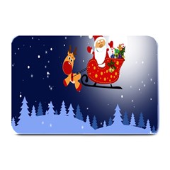 Deer Santa Claus Flying Trees Moon Night Merry Christmas Plate Mats by anzea