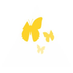 Yellow Butterfly Animals Fly Wooden Puzzle Triangle by anzea