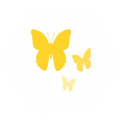 Yellow Butterfly Animals Fly Wooden Puzzle Hexagon by anzea