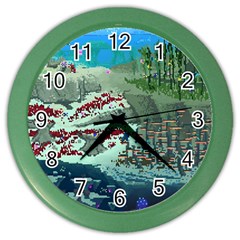 The Overworld Aurora Subnautica Color Wall Clock by Bedest