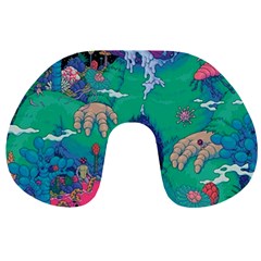 Planet Psychedelic Art Psicodelia Travel Neck Pillow by Bedest