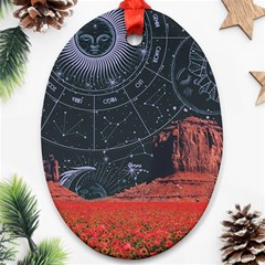 Astrology Surreal Surrealism Trippy Visual Art Ornament (oval) by Bedest