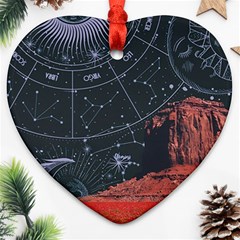Astrology Surreal Surrealism Trippy Visual Art Ornament (heart) by Bedest