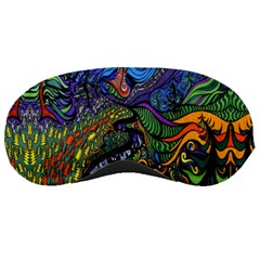 Psychedelic Digital Art Artwork Landscape Colorful Sleep Mask by Bedest