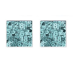 Blue Digits Background, Artwork, Numbers Cufflinks (square) by kyorashop23