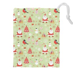 Christmas Pattern, Christmas Tree, Santa Drawstring Pouch (4xl) by kyorashop23