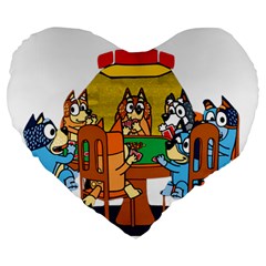 Bluey Large 19  Premium Heart Shape Cushions by avitendut