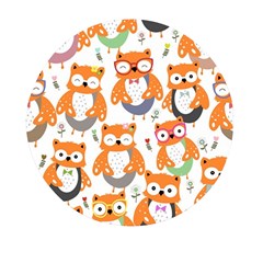 Cute Colorful Owl Cartoon Seamless Pattern Mini Round Pill Box (pack Of 3) by Apen