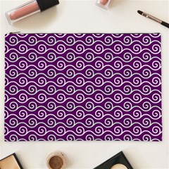 Violet White Pattern Cosmetic Bag (xxl) by ytdream