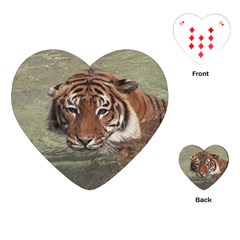 Swimming Tiger Playing Cards Single Design (heart) by ExtraAwesomeSauce