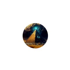 Mystic Blue Pyramid Art 1  Mini Buttons by ExtraAwesomeSauce