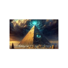 Mystic Blue Pyramid Art Sticker (rectangular) by ExtraAwesomeSauce