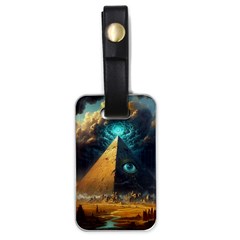 Mystic Blue Pyramid Art Luggage Tag (one Side) by ExtraAwesomeSauce