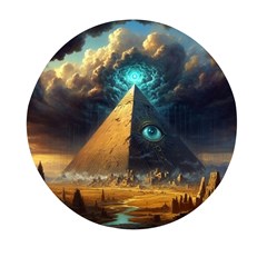 Mystic Blue Pyramid Art Mini Round Pill Box (pack Of 3) by ExtraAwesomeSauce